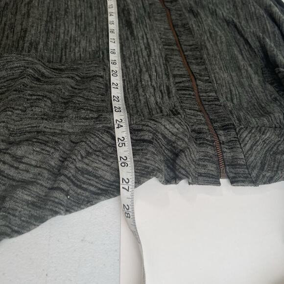 Logo Lori Goldstein Zip Front Cardigan Knit Sweater Small Sharkbite Hem Flowy - Picture 11 of 13